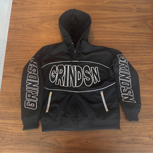 Conjunto de Chándal Urbano Personalizado para Hombre: Sudadera con Capucha de Cremallera Completa y Pantalones Holgados de Ripstop Bordados de Gran Tamaño - Product Image 2