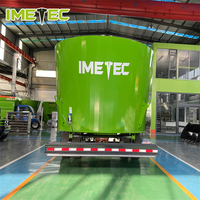 Mélangeur TMR vertical Imetec 16m³ tracté par tracteur, entraîné par prise de force, avec pesage numérique pour ferme laitière