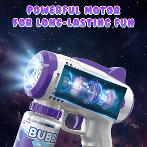 Pistolas <span class=keywords><strong>de</strong></span> burbujas con solución para hacer burbujas, máquina automática <span class=keywords><strong>de</strong></span> burbujas para niños y niñas, pistolas <span class=keywords><strong>de</strong></span> burbujas, juguetes para exteriores para niños pequeños - Product Image 5
