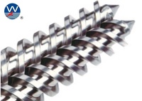 Baril à double vis conique en métal pour profilés de tuyaux en PVC et granulation de poudre, à longue durée de vie