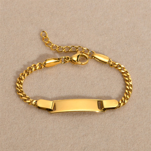 <span class=keywords><strong>Bracelet</strong></span> d'identification en acier inoxydable personnalisé pour bébé, cadeau de naissance, premier anniversaire, nom du bébé - Product Image 3