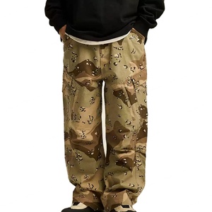 Custom Streetwear Cotton Fabric Baggy Straight Fit <b>Printed</b> Camouflage <b>Trousers</b> for <b>Men</b> Camo Parachute Pants <b>Men's</b> Cargo Pants - Product Image 1