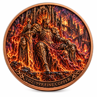 Pièce de monnaie d'imitation en cuivre pur 999 de 1 oz, électroplaquée, série Halloween, flamboyante, en relief 3D, couleur UV, artisanat métallique