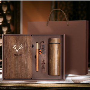 Cerimonia di apertura di alta qualità set regalo promozionale aziendale penna segnalibro in legno massello Notebook Thermos tazza regalo con Logo - Product Image 2