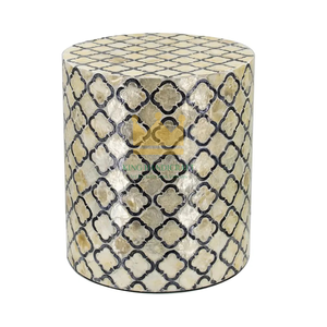 Table d'appoint sculptée en nacre faite à la main pour hôtel villa décoration intérieure de luxe OEM meubles prêts à l'exportation conception personnalisée - Product Image 2