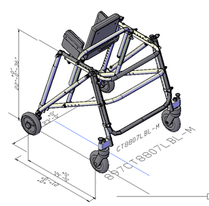 Ruedas <span class=keywords><strong>de</strong></span> bloqueo Walker y rehabilitación plegable Aluminio Pediátrico Posterior Walker Entrenamiento <span class=keywords><strong>de</strong></span> entrenamiento <span class=keywords><strong>de</strong></span> marcha plegable - Product Image 5