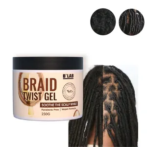Private label Loc Twist Gel 4C Hair For Braiding Gel Factory Wholesale Extreme Hold Styling Braid Gel