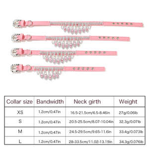 <span class=keywords><strong>Collare</strong></span> e Guinzaglio per Animali Domestici con Strass, in Pelle Artificiale con Motivo Floreale, per Cani e Gatti di Piccola e Media Taglia - Product Image 4