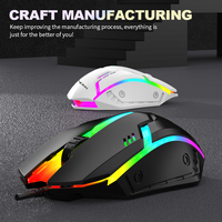 VONN Nieuwe Collectie Gaming USB Ergonomische Witte Optische 3 Toetsen RGB Glow Kleurrijke 1200 DPI Bedrade Muis Desktop PC Computer Laptop Muizen