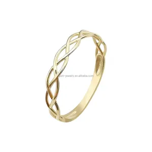 9K Solid Gold Wave Design Women Wedding Engagement Finger Ring 9K Real Gold Fashion Jewelry Finger Ring For Women Gift