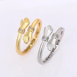 <b>Hugging</b> Hands Open Design <b>Ring</b> Adjustable Style Finger <b>Ring</b> for Women - Product Image 3