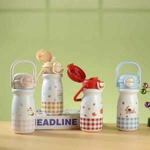 Cartoon Stainless Steel Vacuum Flask For Children With Handle And Lid Travel Water Bottle 12-24 Hours Thermal Insulation - Product Image 2