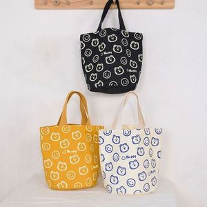 Cartoon Portable Cotton Canvas Lunch Reusable Bento Tote Bag for Women - Product Image 4