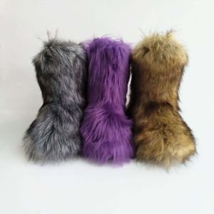 Gift for Christmas Wholesale Ladies Faux <strong>Furry</strong> Fluffy Winter Faux Fur Indoor <strong>Slipper</strong> <strong>Boots</strong> for Women - Product Image 4
