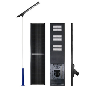 ไฟถนนพลังงานแสงอาทิตย์แบบรวม 140W LED โมโนซิลิคอน ไฟส่องสว่างภายนอกอาคาร ระบบตรวจจับการเคลื่อนไหวด้วยเซ็นเซอร์ร่างกายมนุษย์ สำหรับโครงการวิศวกรรมแสงสว่าง - Product Image 1