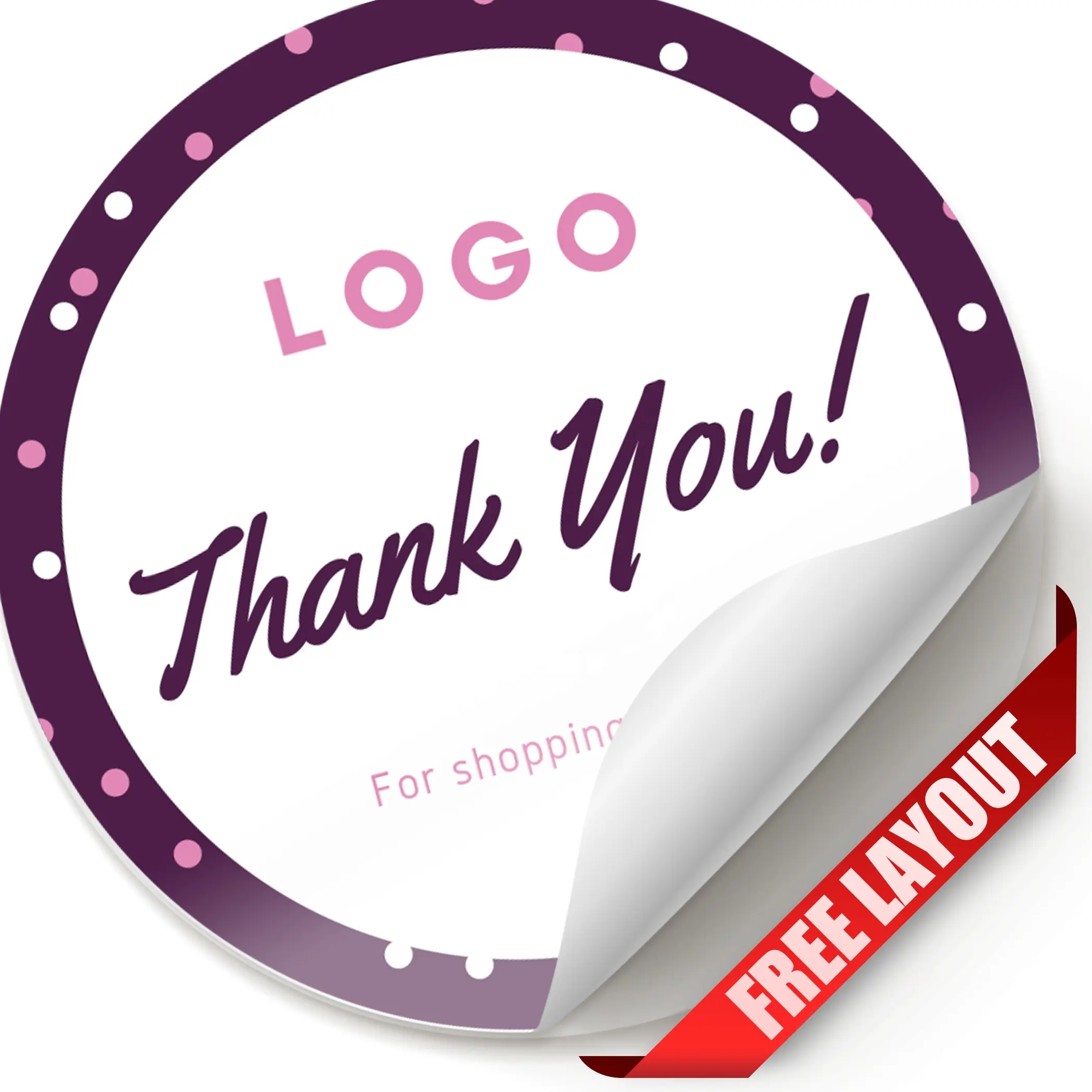 Pencetakan Stiker Lembar untuk Express Terima Kasih Template Berbeda Tersedia
