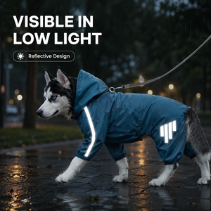 All Inclusive Four Legged Waterproof Reflective Strip Pet Raincoat Dog Clothing Waterproof <b>Clothes</b> <b>for</b> Dogs Raincoat - Product Image 2