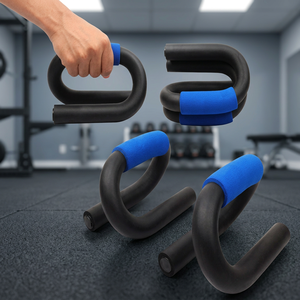 Push <b>Up</b> <b>Bar</b> Set Black With Blue Grip Durable Training Apparatus For Physical Therapy... - Product Image 2