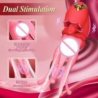 G-Punkt Zungen-Rosen-Vibrator 7 Frequenzen USB-Aufladbar Wasserdicht Latex-Material-Nippel/Klitoris/Stimulator für Frauen
