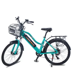 Akez 26Inch Elektrische Fiets Dame 350W Motor 36V10.4AH Lithium Batterij Aluminium Frame Ebike Elektrische Mountainbike Shimano7 Snelheid