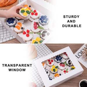 Pasta Kutuları <span class=keywords><strong>2</strong></span>/4/6/12'li Şeffaf Pencereli Katlanabilir Geri Dönüştürülebilir Gıda Sınıfı Katlanır Kutu Ambalajı - Product Image 3