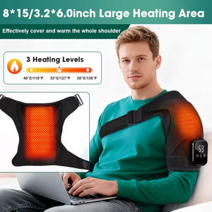 Black Vibration <b>Heating</b> Neck Massage Wrap Infrared Physiotherapy 2 Motors Timing Control 2500mAh Battery Customizable Size Logo - Product Image 2