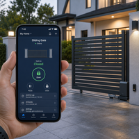 Portail Coulissant Automatique en Aluminium avec Contrôle par Application Intelligente et Éclairage LED pour Entrée de Villa de Luxe, Appartement, Salon – Design Moderne