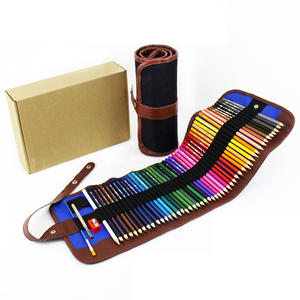 <b>Folding</b> Portable Roll-Up Cloth Zippered Painting Material Canvas Storage Bags Multi Holes Colored Pencil Case - Product Image 1