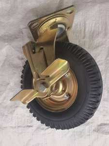 6/8/10 Inch <b>Heavy</b> <b>Duty</b> Pneumatic Wheel Plate Swivel 150/200/250 MM air Swivel rubber Wheel Caster - Product Image 2