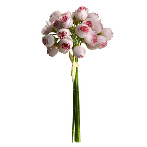Bouquet de fleurs artificielles Yihua Floral Art, 30 cm, rose en soie, pivoine, décoration romantique rétro pour la maison, salon, chambre à coucher - Product Image 5