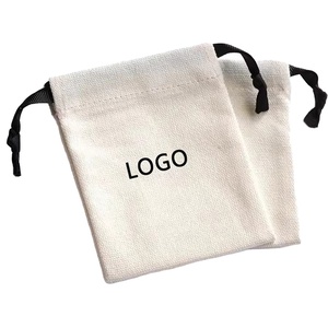 Sac à poussière personnalisé Jiamao avec logo, en toile de coton blanc, mini sac en mousseline avec cordon de serrage, petite pochette pour bijoux - Product Image 1