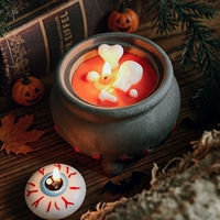 Bougies parfumées en cire de soja en forme de chaudron de sorcière pour Halloween, décorations fantaisie pour la maison, cadeaux originaux, vente en gros