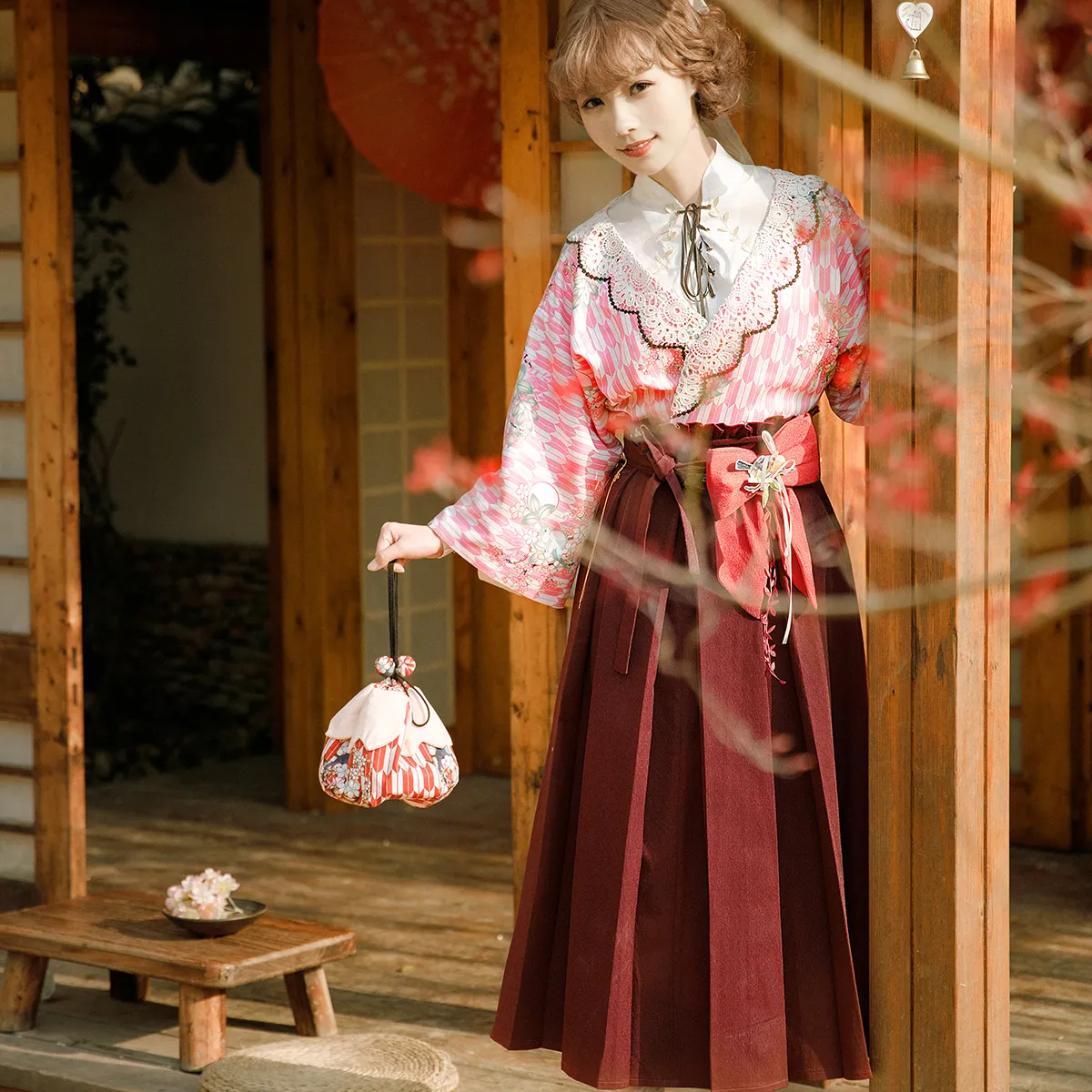 Tsukimi Sakuradori Wa Lolita ลูกศรประจำเดือนญี่ปุ่น,พิมพ์ลายดอกซากุระ/ซากุระได้รับแรงบันดาลใจจาก Pouc สไตล์ญี่ปุ่น