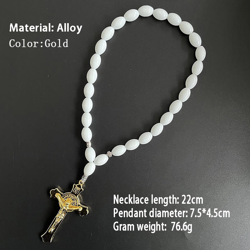 Gold plated-White beads