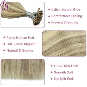 Extensiones de Cabello con Punta en U, Color Teñido, de Alta Calidad, Precio Económico de Fábrica FH, Extensiones de Cabello Humano 100% con Punta en U - Product Image 4