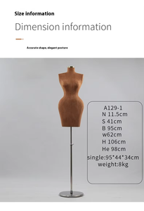 BBL Femmes Curvy PU Givré Velours Robe Forme-Demi-Corps <span class=keywords><strong>Mannequin</strong></span> <span class=keywords><strong>avec</strong></span> Gros Hanches <span class=keywords><strong>Buste</strong></span> Support Doré - Product Image 5