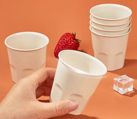 Gobelet jetable biodégradable en bambou blanc et en balle de riz, 125 ml, pour les fêtes, les restaurants, les hôtels