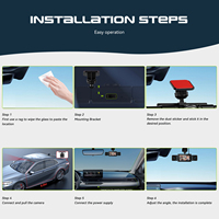Podofo caméra de tableau de bord à quatre objectifs caméra de voiture 3 ''enregistrement en boucle HD 1080P complet moniteur de stationnement enregistreur de Vision nocturne voiture DVR