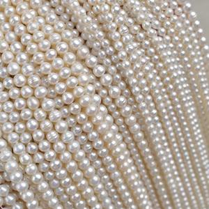 3-4mm Natural Freshwater Keshi <b>Pearl</b> White Irregular <b>Loose</b> Handmade DIY Jewelry Wearable Material - Product Image 2