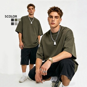Camisetas de Estilo Urbano Unisex, 100% Algodón, Personalizadas, Talla Grande, al por Mayor, Lisas o con Estampado, Tejidas, de Alta Calidad OEM, 280 g/m² - Product Image 3