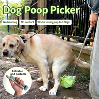 Kit Pengambil Kotoran Anjing Ramah Lingkungan dengan 1.6 Kantong Sampah Kompos yang Tebal |   Alat Pengambil Kotoran Anjing Tanpa Sentuh yang Dapat Dilipat