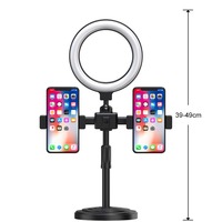 Support Trépied Professionnel avec Anneau Lumineux LED pour Selfie, Diffusion en Direct Mobile, Maquillage et Photographie, Lumière d'Appoint LED Double Position pour Téléphone