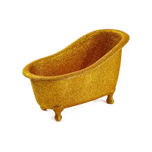 Vendita calda plastica oro Mini decorazione plastica colore prezzo di fabbrica plastica trasparente portasapone vasca da bagno a forma di scatola di sapone Mini vasca da bagno