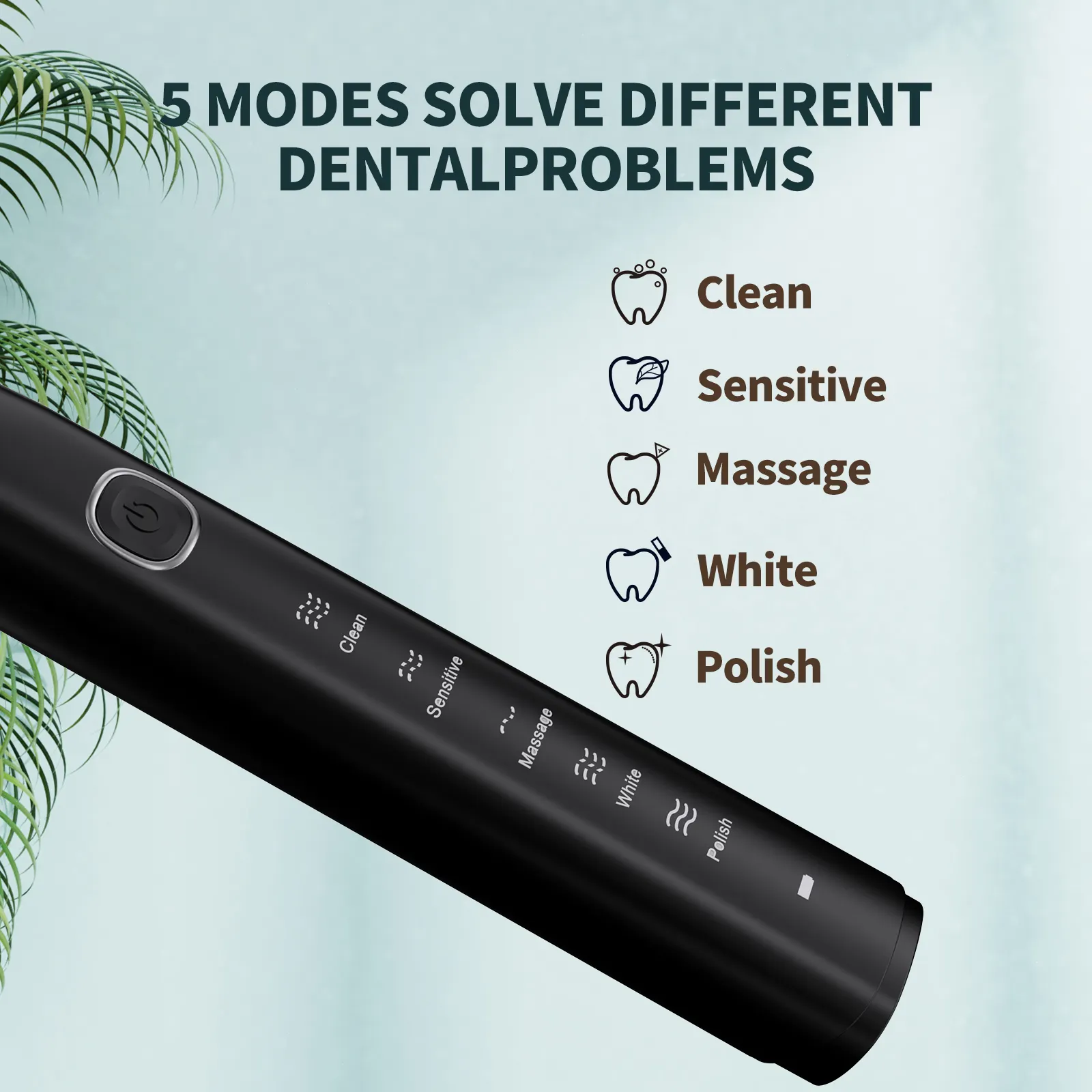 Escova de dentes elétrica Sonic inteligente à prova d'água IPX7 para uso doméstico, escova de dentes automática vibratória ultrassônica recarregável, design de moda, 2023