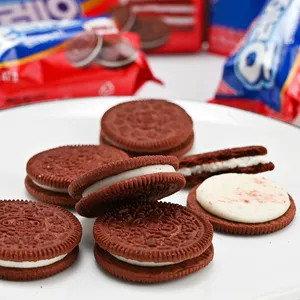 Quặng O Nhập Khẩu Từ Hàn Quốc Kỳ Lạ Đồ Ăn Nhẹ Màu Đỏ Nhung Bánh Hình Dạng Sô Cô La Có Hương Vị Bánh Sandwich Bánh Quy Và Cookie 94G - Product Image 3