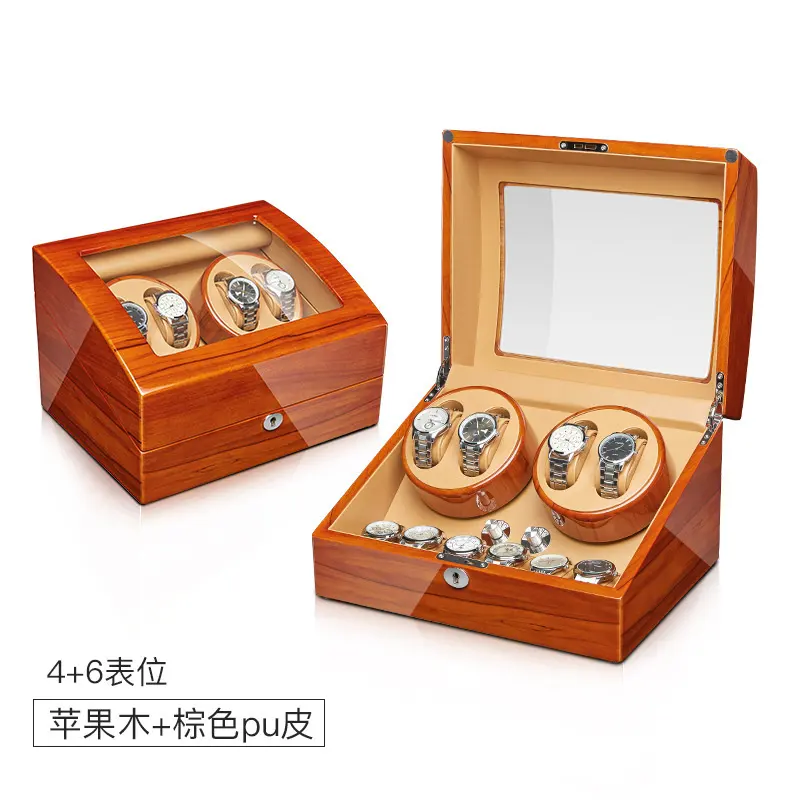 Automatic Rotation Jewelry Case Herren uhren Box Storage Display Organizer PU Leder 4 6 Uhren beweger
