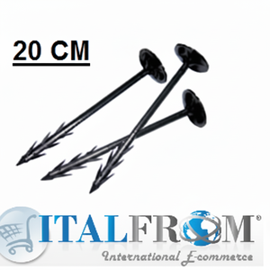 Confezione da 10 Chiodi a Spirale con Gambo Dentellato in Plastica Zincata, Lunghezza 20cm, per Fissaggio di Teli Pacciamanti in Edilizia e Paesaggistica - Product Image 1