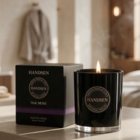 Bocaux à bougies noirs 10oz en verre non remplis, avec autocollants et cartons personnalisés sur commande pour collections de parfums en marque blanche