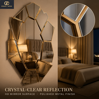 Miroir mural de luxe léger de style français pour l'entrée, décoration de salon, miroir suspendu pour la chambre à coucher, design en forme de miroir