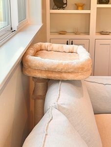 Tiragraffi per Gatti in Sisal Doppio con Cuscino e Letto Regolabile in Altezza, Torre Tiragraffi per Uso Interno - Product Image 4